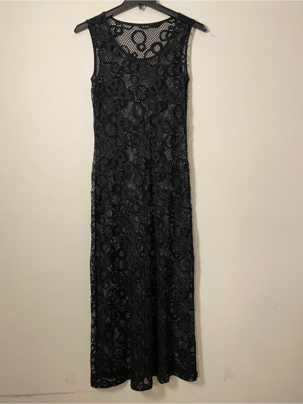 Black Sleeveless lace Maxi Dress